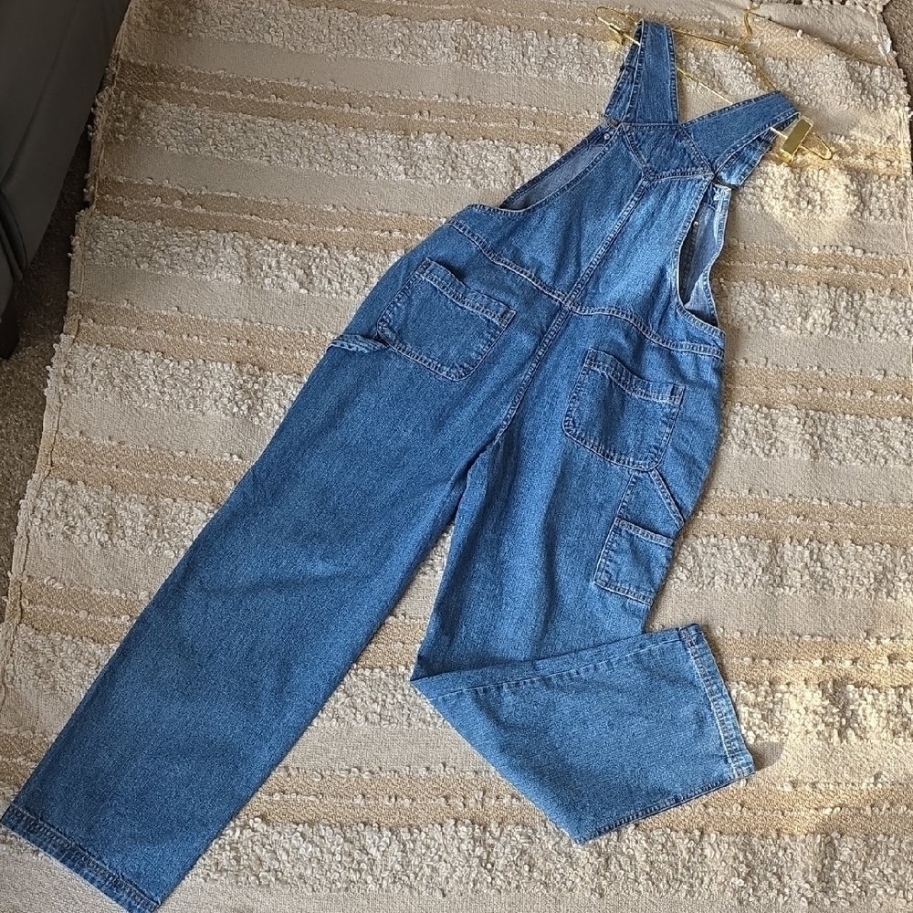 Cherokee Classic Blue Denim Women's Overalls with Front Bib Pocket Medium